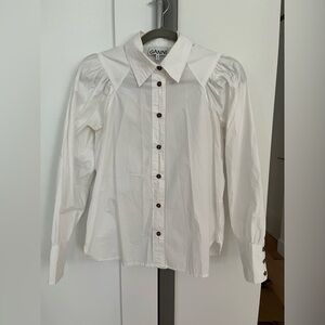 Ganni cotton white blouse